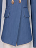 2023 Designer Jacket Women's Classic Slim Fitting Metal Lion Buttons Double Breasted Imitation Denim  Blazer