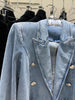 2023 Designer Jacket Women's Double Breasted Denim Blazer