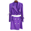 2023 Designer Runway Suit Set Women's Heart Beaded Bow Diamonds Buttons Short Blazer Mini Skirt Suit