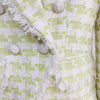 2023 Fall Winter Designer Jacket Women's Lion Buttons Tassel Fringed Houndstooth Blends Tweed Blazer Green