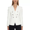 2023 Designer Blazer Women's Silver Lion Buttons Double Breasted Blazer Jacket