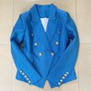 2023 Designer Jacket Star Style Women's Classic Lion Buttons Double Breasted Slim Fit Pique Blazer