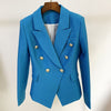 2023 Designer Jacket Star Style Women's Classic Lion Buttons Double Breasted Slim Fit Pique Blazer