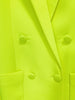 2023 Designer Jacket Women Peak Strong Shoulder Double Breasted Long Blazer Fluorescein