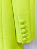 2023 Designer Jacket Women Peak Strong Shoulder Double Breasted Long Blazer Fluorescein