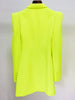 2023 Designer Jacket Women Peak Strong Shoulder Double Breasted Long Blazer Fluorescein