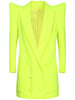 2023 Designer Jacket Women Peak Strong Shoulder Double Breasted Long Blazer Fluorescein