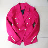Star Style 2023 Designer Jacket Women's Lion Buttons Double Breasted Slim Fitting Pique Blazer Lilac