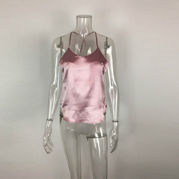 HIGH QUALITY satin cami women tank tops deep v neck sleeveless sling spaghetti strap vest women female cami top summer clothing