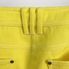 HIGH STREET 2022 Stylish Designer Jeans Women's Top Stitching Contrast Denim Jeans Pencil Pants Yellow