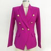 HIGH STREET 2023 Designer Blazer Women's Double Breasted Lion Buttons Slim Fitting Gorgeous Purple Blazer Jacket
