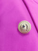 HIGH STREET 2023 Designer Blazer Women's Double Breasted Lion Buttons Slim Fitting Gorgeous Purple Blazer Jacket