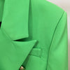 HIGH STREET 2023 Designer Blazer Women's Metal Lion Buttons Double Breasted Classic Blazer Jacket Apple Green