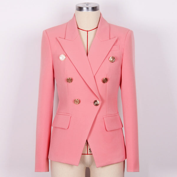 HIGH STREET 2023 Designer Jacket Women's Double Breasted Slim Fitting Blazer