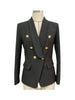 HIGH STREET 2023 Designer Blazer Jacket Women's Slim Fitting Double Breasted Metal Lion Buttons Shawl Collar Blazer
