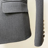 HIGH STREET 2023 Designer Blazer Jacket Women's Slim Fitting Double Breasted Metal Lion Buttons Shawl Collar Blazer