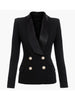 HIGH STREET 2023 Designer Blazer Jacket Women's Shawl Collar Double Breasted Lion Buttons Slim Fitting Blazer