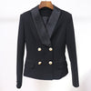 HIGH STREET 2023 Designer Blazer Jacket Women's Shawl Collar Double Breasted Lion Buttons Slim Fitting Blazer