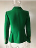 HIGH STREET 2023 Stylish Designer Blazer Women's Double Breasted Lion Buttons Slim Fitting Blazer Jacket