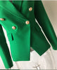 HIGH STREET 2023 Stylish Designer Blazer Women's Double Breasted Lion Buttons Slim Fitting Blazer Jacket