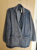 HIGH STREET 2023 Denim Blazer Jacket Women's Slim Double Breasted Denim Blazer with Belt Outer Coat Notched XC865