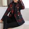 HIGH STREET Runway 2023 Designer Blazer Women's Lion Metal Buttons Plaid Colors Tweed Wool Blazer Jacket Size S-XXL