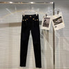 HIGH STREET 2022 Designer Lion Button Pocket Edge High Waist Pencil Jeans Pants