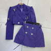 HIGH STREET Newest 2022 Designer Runway Suit Set Women's Love Heart Beaded Short Blazer Skirt Suit