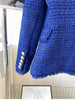 HIGH STREET 2023 Designer Jacket Women's Classic Slim Fitting Double Breasted Lion Buttons Fringed Tweed Blazer