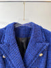 HIGH STREET 2023 Designer Jacket Women's Classic Slim Fitting Double Breasted Lion Buttons Fringed Tweed Blazer