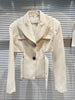 HIGH STREET 2023 Designer Jacket Women's Asymmetrical Drill Buckle Belted Short Blazer