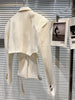 HIGH STREET 2023 Designer Jacket Women's Asymmetrical Drill Buckle Belted Short Blazer