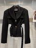 HIGH STREET 2023 Designer Jacket Women's Asymmetrical Drill Buckle Belted Short Blazer