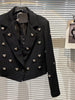 HIGH STREET 2023 Designer Jacket Women's Metal Love Heart Beaded Short Blazer