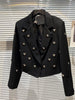HIGH STREET 2023 Designer Jacket Women's Metal Love Heart Beaded Short Blazer