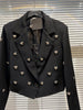 HIGH STREET 2023 Designer Jacket Women's Metal Love Heart Beaded Short Blazer