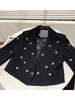 HIGH STREET 2023 Designer Jacket Women's Metal Love Heart Beaded Short Blazer