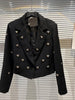 HIGH STREET 2023 Designer Jacket Women's Metal Love Heart Beaded Short Blazer
