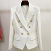 HIGH STREET 2023 Fall Winter Designer Jacket Women's Double Breasted Lion Buttons Tweed Blazer