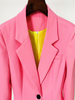 HIGH STREET 2023 Stylish Designer Jacket Women's Pink Single Button Hourglass Long Blazer