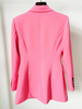 HIGH STREET 2023 Stylish Designer Jacket Women's Pink Single Button Hourglass Long Blazer