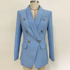 HIGH STREET 2023 Baroque Designer Blazer Jacket Women's Shawl Collar Double Breasted Metal Lion Buttons Blazer