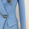 HIGH STREET 2023 Baroque Designer Blazer Jacket Women's Shawl Collar Double Breasted Metal Lion Buttons Blazer
