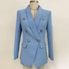 HIGH STREET 2023 Baroque Designer Blazer Jacket Women's Shawl Collar Double Breasted Metal Lion Buttons Blazer