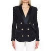 HIGH STREET 2023 Designer Blazer Women's Shawl Collar Double Breasted Metal Buttons Belt Blazer Jacket