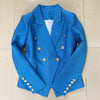 HIGH STREET 2023 Designer Jacket Star Style Women's Classic Lion Buttons Double Breasted Slim Fit Pique Blazer