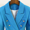 HIGH STREET 2023 Designer Jacket Star Style Women's Classic Lion Buttons Double Breasted Slim Fit Pique Blazer