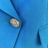 HIGH STREET 2023 Designer Jacket Star Style Women's Classic Lion Buttons Double Breasted Slim Fit Pique Blazer