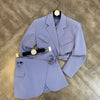 HIGH STREET Newest Star Style 2022 Runway Designer Suit Set Belted Short Blazer Mini Skirt Suit