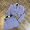 HIGH STREET Newest Star Style 2022 Runway Designer Suit Set Belted Short Blazer Mini Skirt Suit